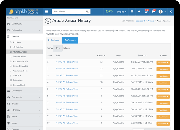 Document Version History