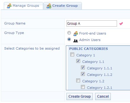 Admin Group Creation Admin Group Creation