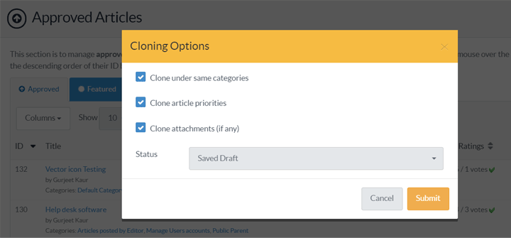 Article Cloning