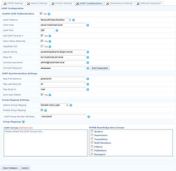 LDAP Settings LDAP Settings