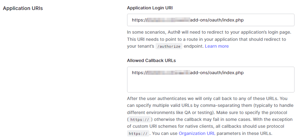 Set Application URIs