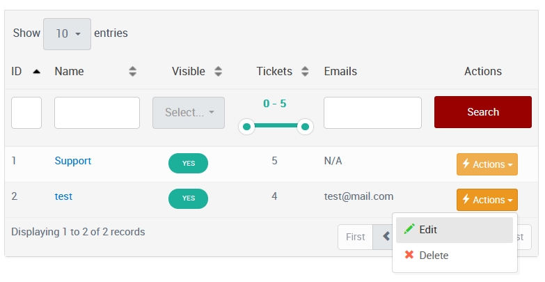 Managing Ticket Departments