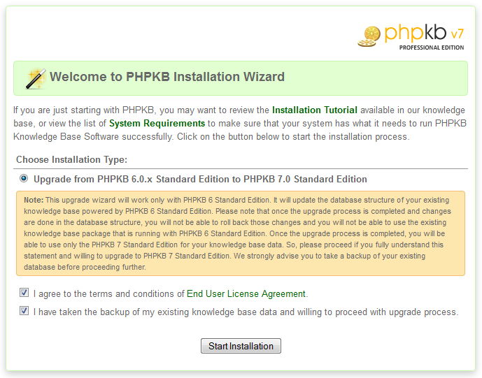 PHPKB Upgrade Step 1