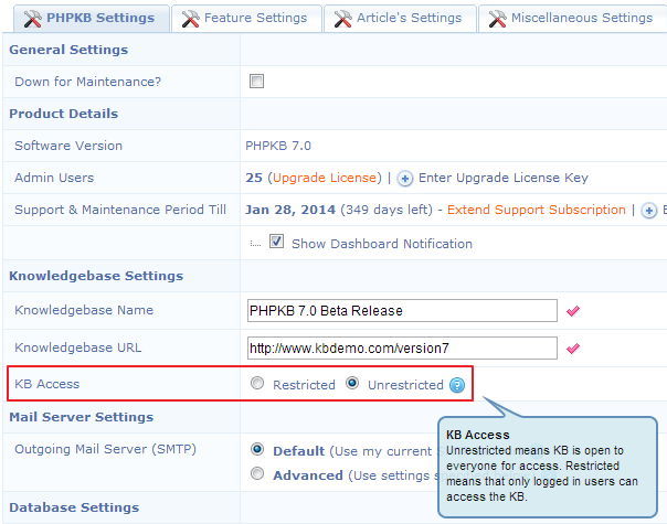 Restrict Access to Knowledge Base